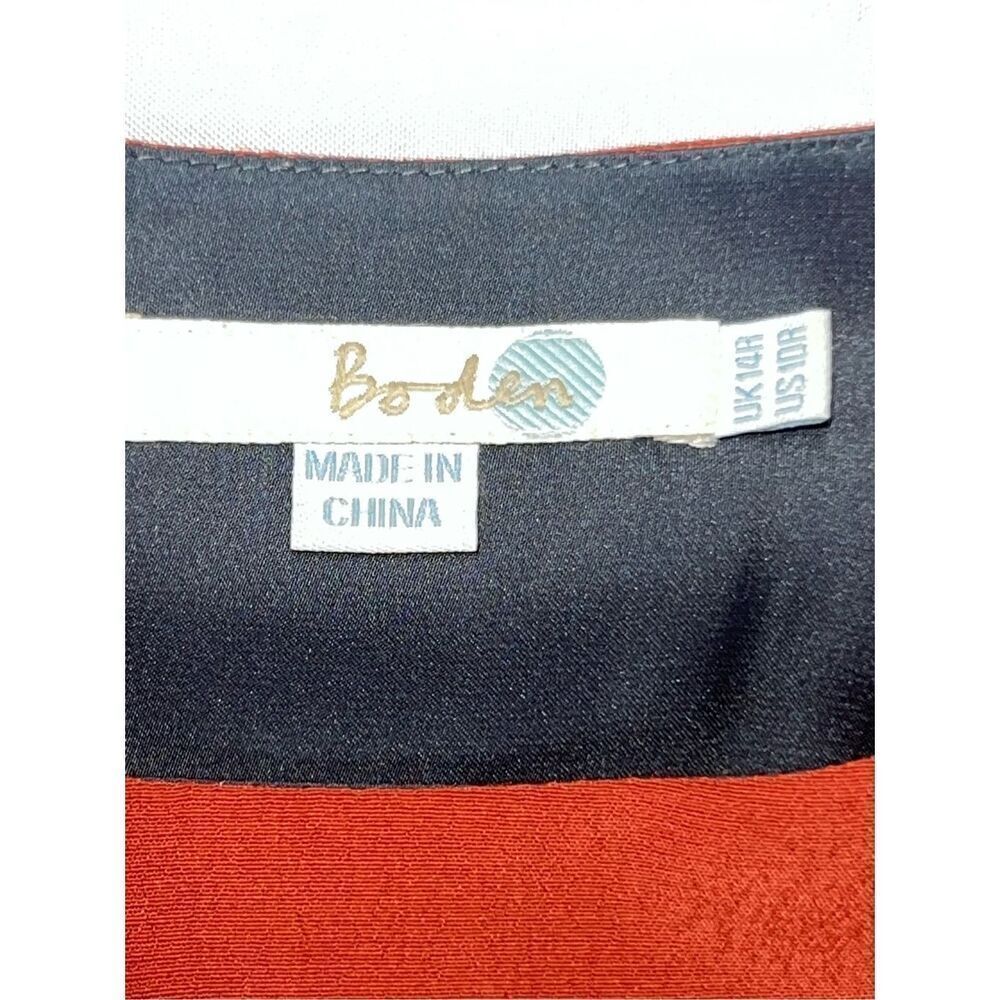 Boden 10R mod colorblock shift tunic long sleeve dress gray teal rust 70’s - Picture 7 of 7